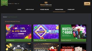 
                            2. Online Poker Promotions in india » Play and win from 60 ... - Khelo365