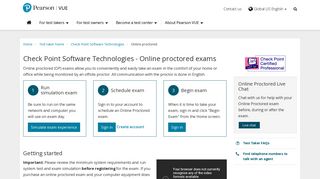 
                            2. Online Proctored :: Check Point :: Pearson VUE
