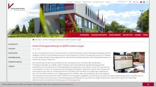 
                            8. Online-Prüfungsanmeldung mit QISPOS startet ... - Universität Vechta