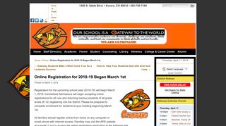 
                            11. Online Registration for 2018-19 Began March 1st | Gateway High School