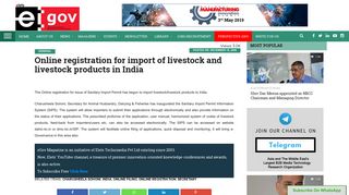 
                            8. Online registration for import of livestock and livestock products in India