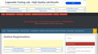 
                            2. Online Registration – Kaun Banega Crorepati Registration Information