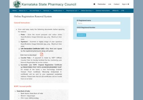 
                            4. Online Registration Renewal System - Karnataka State Pharmacy ...