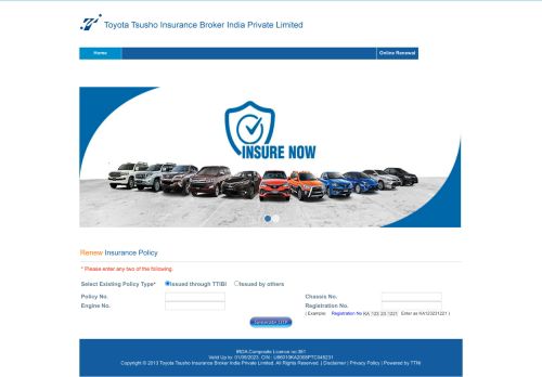 
                            4. Online Renewal - Toyota Tsusho Insurance Broker India Private Limited