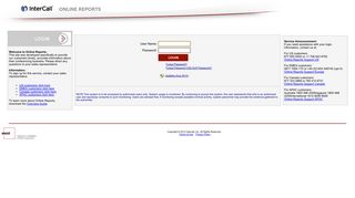 
                            8. Online Reports - Login - InterCall