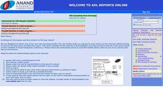 
                            6. Online Reports un available. please check after some time.
