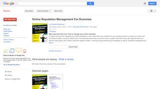 
                            11. Online Reputation Management For Dummies - Google बुक के परिणाम