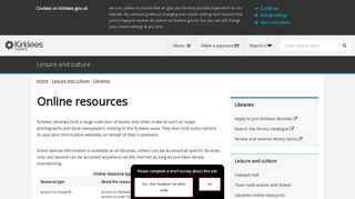 
                            9. Online resources | Kirklees Council