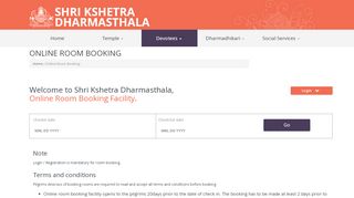 
                            11. Online Room Booking – Shri Dharmasthala Manjunatheshwara