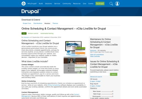 
                            5. Online Scheduling & Contact Management – vCita LiveSite for Drupal