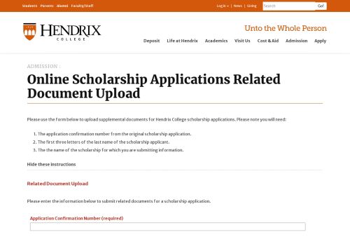 
                            11. Online Scholarship Applications Related Document Upload | Hendrix ...