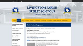 
                            8. Online School Payments - Livingston Parish Public Schools