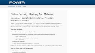 
                            12. Online Security: Hacking And Malware - iPower