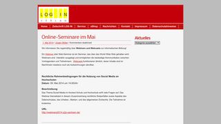 
                            11. Online-Seminare im Mai - LOG IN Verlag