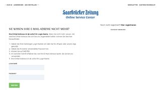 
                            6. Online Service Center der Saarbrücker Zeitung - Login-Name