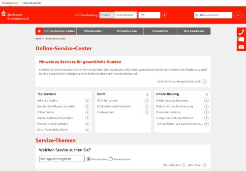 
                            8. Online-Service-Center - Sparkasse Gummersbach