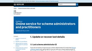 
                            7. Online service for scheme administrators and practitioners - GOV.UK