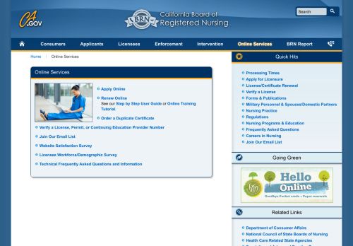 
                            7. Online Services - Board of Registered Nursing - CA.gov