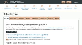 
                            2. Online Services - CDTFA - CA.gov