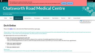 
                            10. Online Services - Chatsworth Road Medical Centre