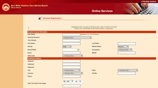 
                            10. Online Services :: Devotee Registration - Shri Mata Vaishno Devi ...