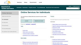 
                            9. Online Services for individuals - Department of Taxation and Finance