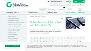 
                            12. Online-Services & Formulare von A-Z - Meine SV