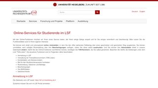 
                            2. Online-Services für Studierende im LSF - URZ Heidelberg - Uni ...