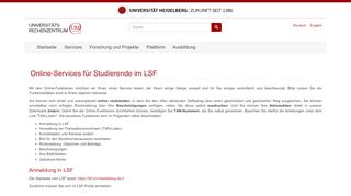 
                            3. Online-Services für Studierende im LSF - URZ Heidelberg - Uni ...