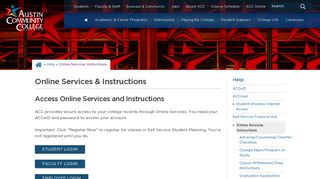 
                            2. Online Services & Instructions | Austin Community College District