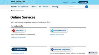 
                            4. Online Services - Work and Income