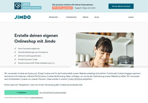 
                            10. Online-Shop erstellen: einfach, professionell, modern - Jimdo