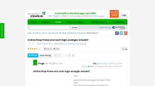 
                            5. Online-Shop Preise erst nach login anzeigen erlaubt? Internetrecht ...
