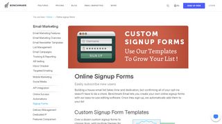 
                            10. Online Signup Forms - Benchmark Email