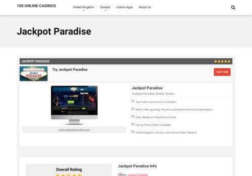 
                            4. Online Slot Games and More at Jackpot Paradise ... - Online Casinos