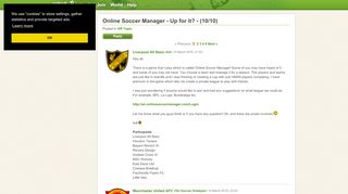 
                            12. Online Soccer Manager - Up for it? - (10/10) | Virtual Manager