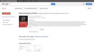 
                            12. Online Society in China: Creating, Celebrating, and ... - Google Books-Ergebnisseite