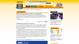 
                            12. Online-Speicher-Dienste mit Server in Deutschland - teltarif.de Ratgeber