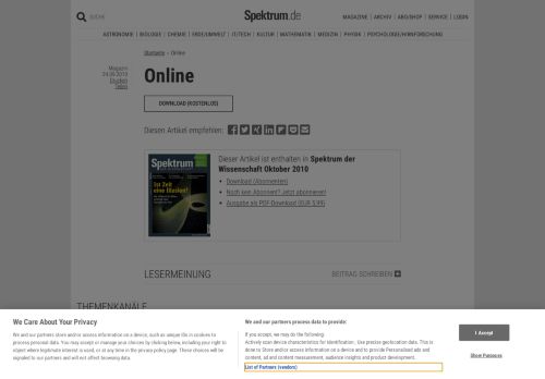 
                            8. Online - Spektrum der Wissenschaft