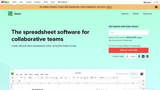 
                            3. Online Spreadsheet Maker | Create Spreadsheets for free - Zoho Sheet