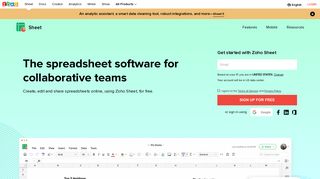 
                            10. Online Spreadsheet Maker | Create Spreadsheets for free - Zoho Sheet