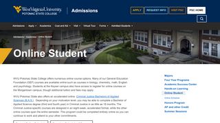 
                            7. Online Student | Potomac State College Admissions | West ...