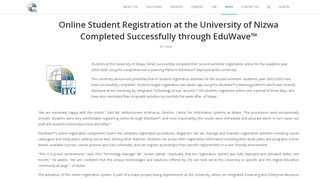 
                            4. Online Student Registration at the University of Nizwa Completed ...