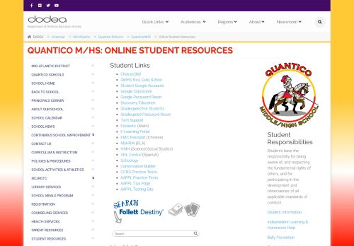 
                            7. Online Student Resources - DoDEA
