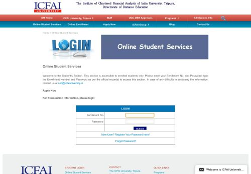 
                            1. Online Student Services | Flexible Learning Programs | ICFAI University
