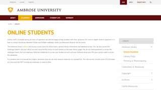 
                            2. Online Students | Ambrose University
