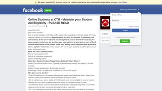 
                            13. Online Students at CTU - Maintain your Student Aid Eligibility ...