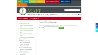 
                            6. Online Syllabus Login - Mississippi Academy of Family Physicians