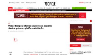 
                            3. Online test prep startup Embibe.com acquires student guidance ...