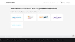 
                            13. Online Ticketing - Messe Frankfurt